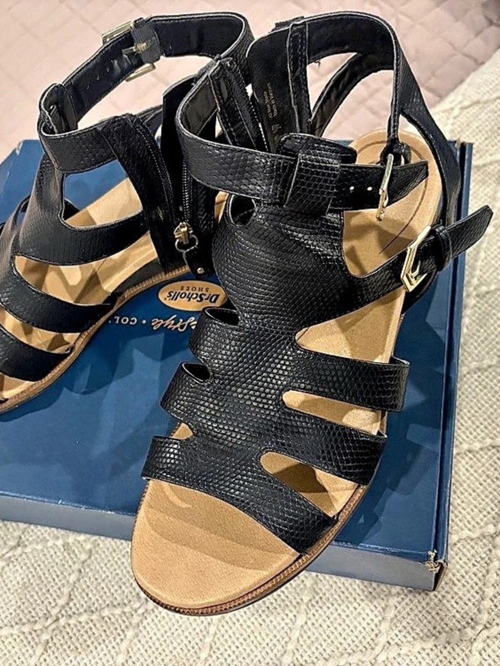 Dr. Scholl's Golden Hour Wedge Sandal Black & Tan